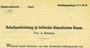 page proof of Sitzungsberichte (Berlin) 18 (1920) 380-385