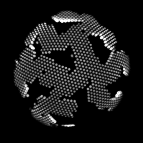 Colloidal crystals on a droplet