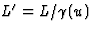 $L^\prime=L/\gamma(u)$