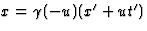 $x=\gamma(-u)(x^\prime+ut^\prime)$